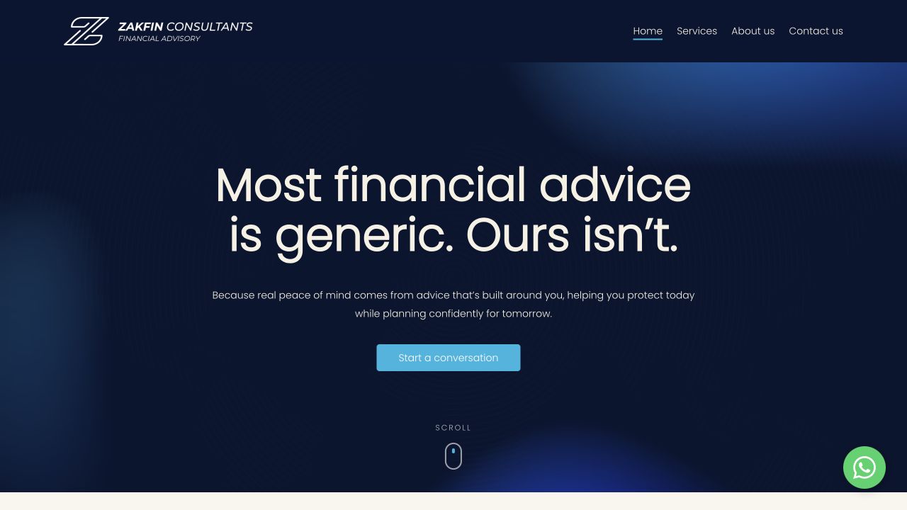 Actual Zakfin Consultants desktop interface